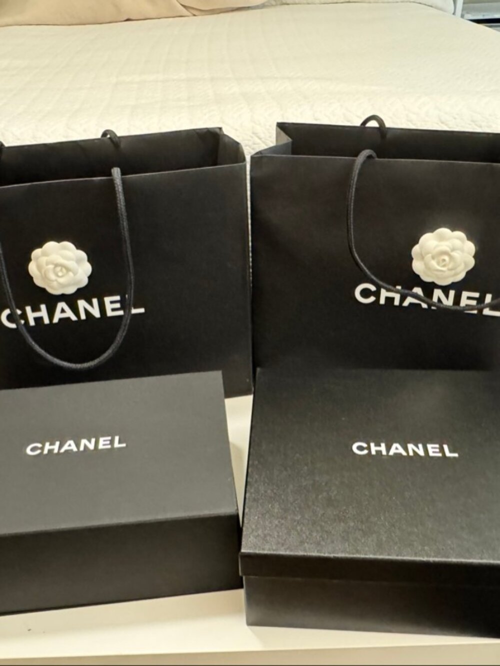 Chanel Empty Box & Shopping Bag Lot Camellia Staging Decor